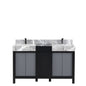Zilara 55 in W x 22 in D Black and Grey Double Bath Vanity