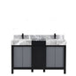 Zilara 55 in W x 22 in D Black and Grey Double Bath Vanity