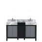 Zilara 55 in W x 22 in D Black and Grey Double Bath Vanity