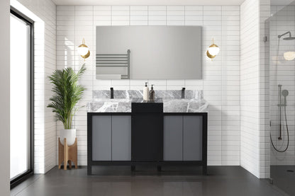 Zilara 55 in W x 22 in D Black and Grey Double Bath Vanity