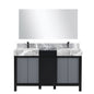 Zilara 55 in W x 22 in D Black and Grey Double Bath Vanity