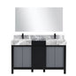 Zilara 55 in W x 22 in D Black and Grey Double Bath Vanity