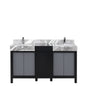 Zilara 60 in W x 22 in D Black and Grey Double Bath Vanity