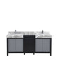 Zilara 72 in W x 22 in D Black and Grey Double Bath Vanity