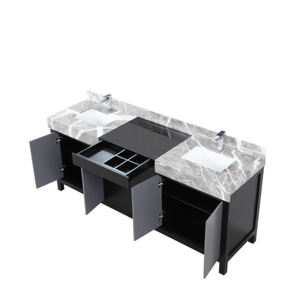 Zilara 80 in W x 22 in D Black and Grey Double Bath Vanity