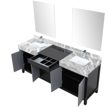 Zilara 80 in W x 22 in D Black and Grey Double Bath Vanity