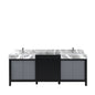 Zilara 84 in W x 22 in D Black and Grey Double Bath Vanity