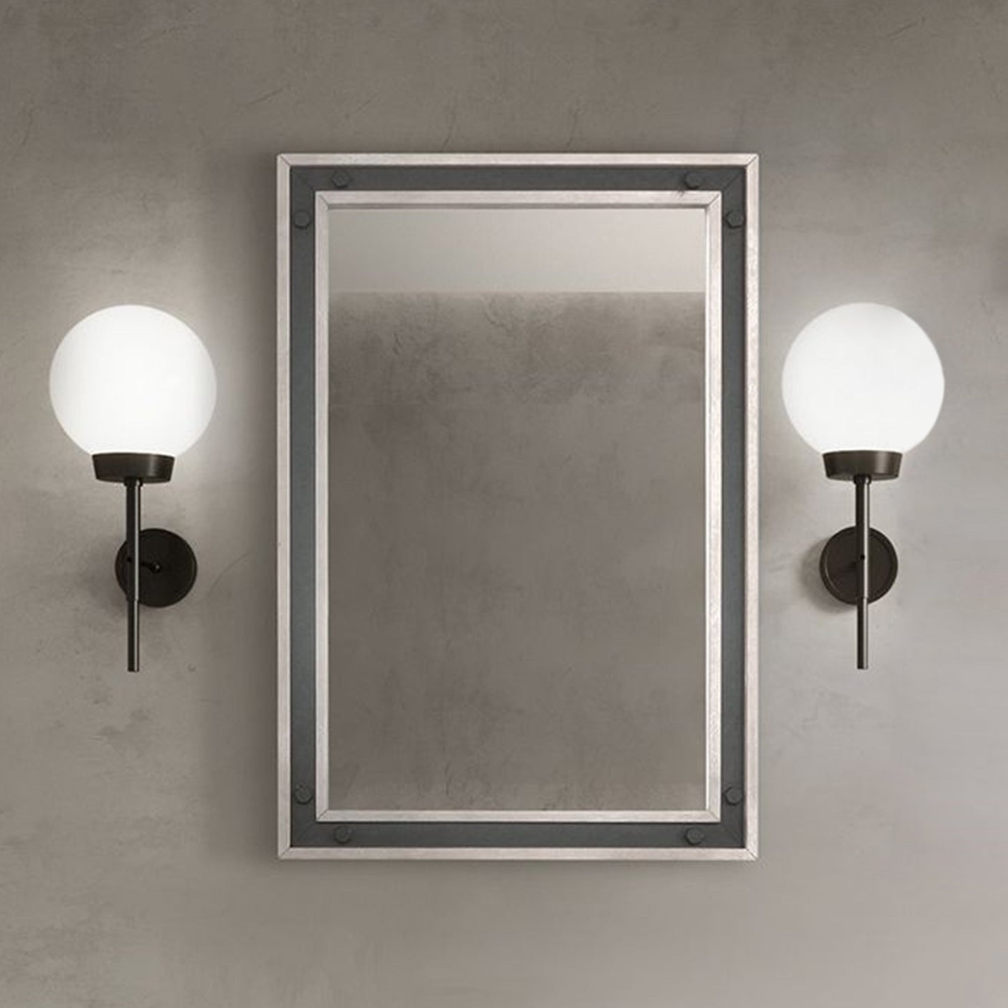 Ziva 22 in W x 32 in H Mirror with Black Metal Inlay