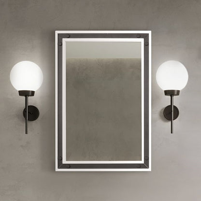Ziva 22 in W x 32 in H Mirror with Black Metal Inlay