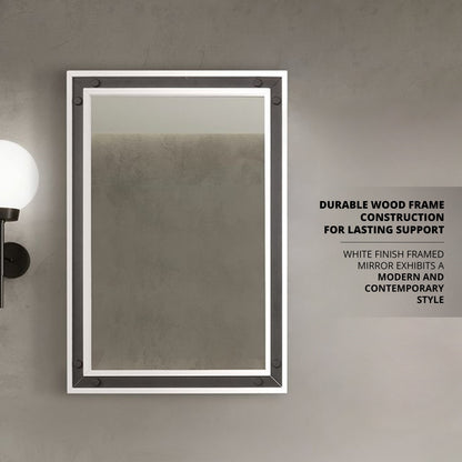 Ziva 22 in W x 32 in H Mirror with Black Metal Inlay