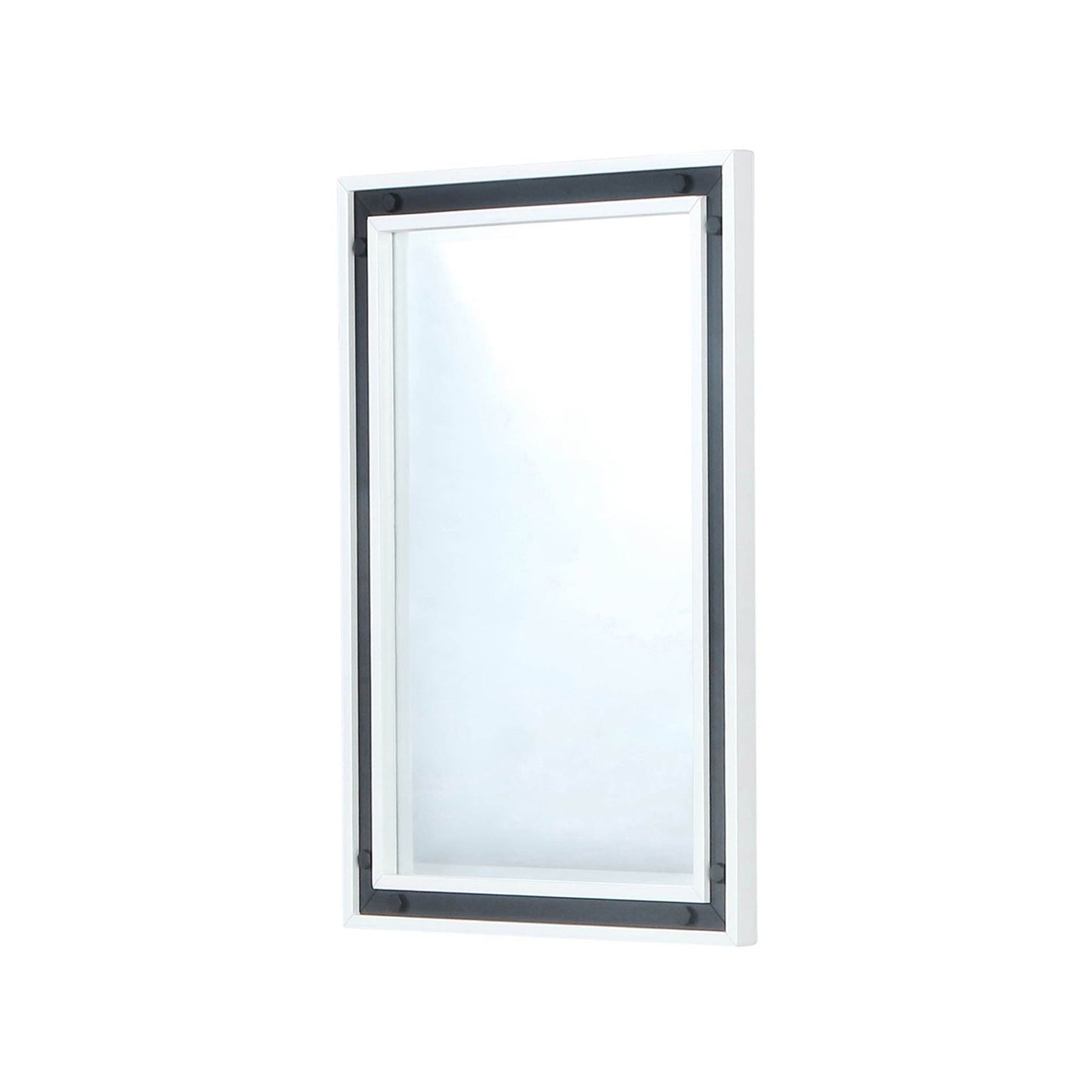 Ziva 22 in W x 32 in H Mirror with Black Metal Inlay