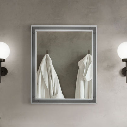 Ziva 28 in W x 32 in H Mirror with Black Metal Inlay