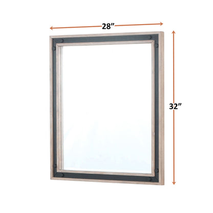 Ziva 28 in W x 32 in H Mirror with Black Metal Inlay