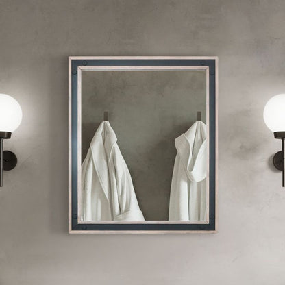 Ziva 28 in W x 32 in H Mirror with Black Metal Inlay