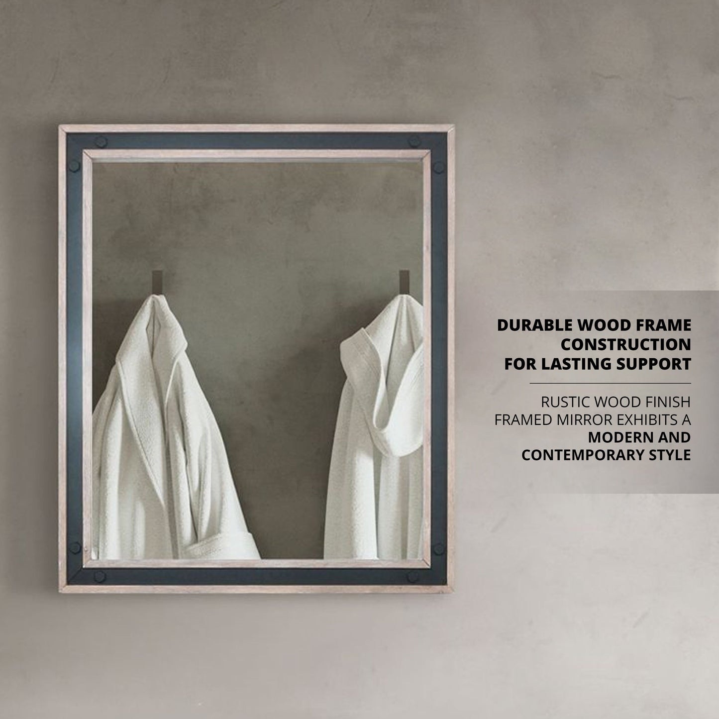 Ziva 28 in W x 32 in H Mirror with Black Metal Inlay