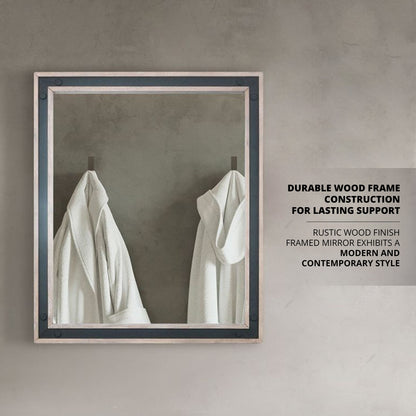 Ziva 28 in W x 32 in H Mirror with Black Metal Inlay