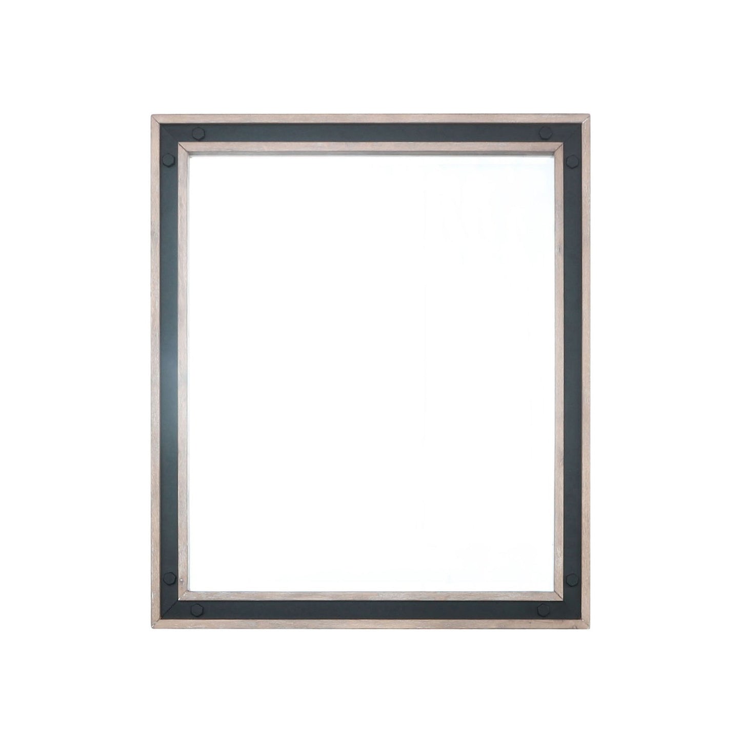 Ziva 28 in W x 32 in H Mirror with Black Metal Inlay