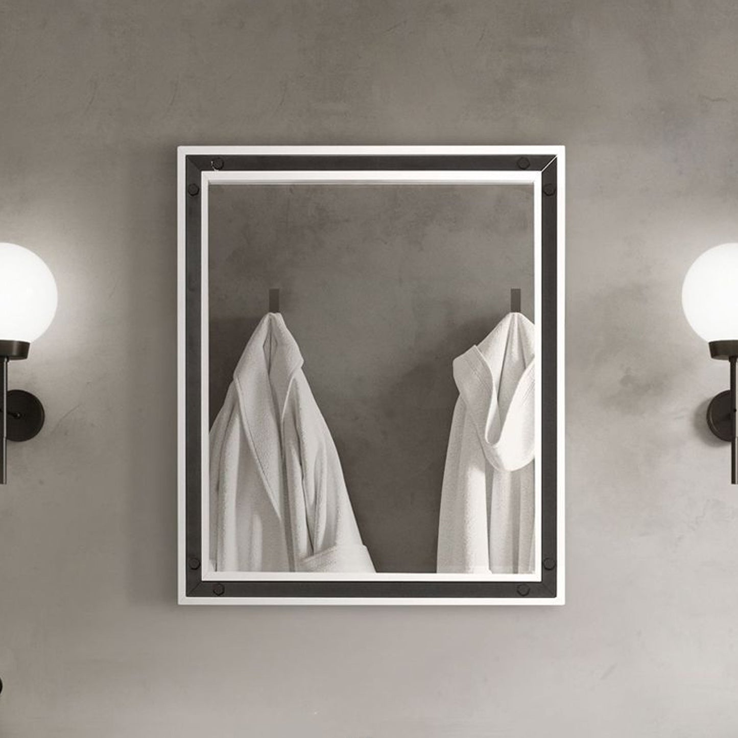 Ziva 28 in W x 32 in H Mirror with Black Metal Inlay