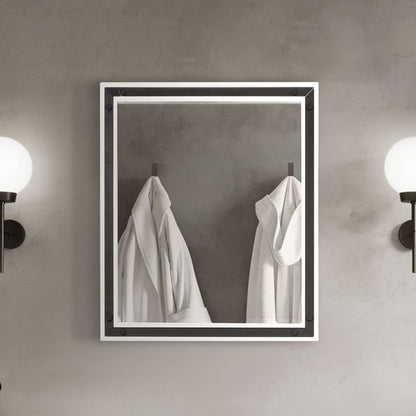 Ziva 28 in W x 32 in H Mirror with Black Metal Inlay