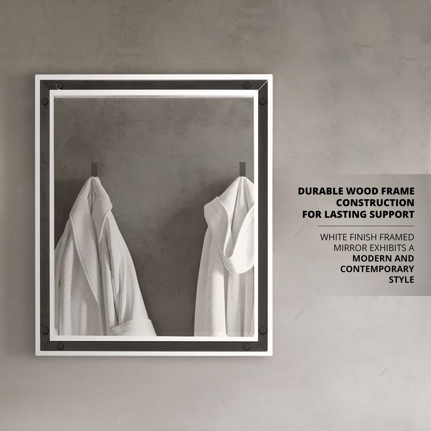 Ziva 28 in W x 32 in H Mirror with Black Metal Inlay