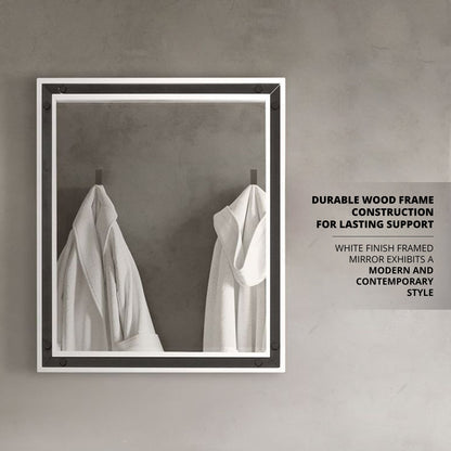 Ziva 28 in W x 32 in H Mirror with Black Metal Inlay