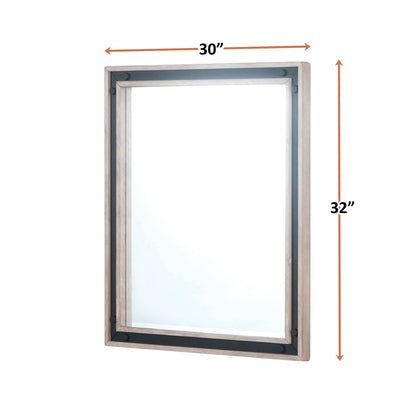 Ziva 30 in W x 32 in H Mirror with Black Metal Inlay