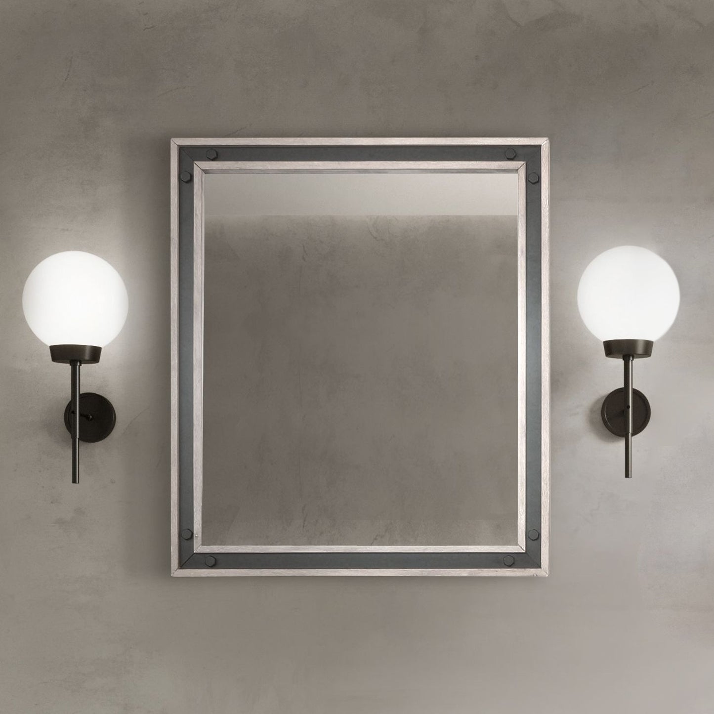 Ziva 30 in W x 32 in H Mirror with Black Metal Inlay