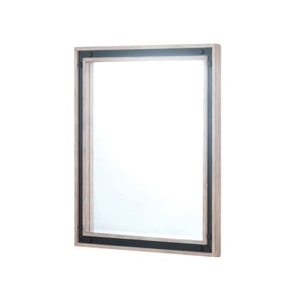 Ziva 30 in W x 32 in H Mirror with Black Metal Inlay