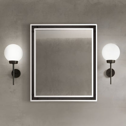 Ziva 30 in W x 32 in H Mirror with Black Metal Inlay