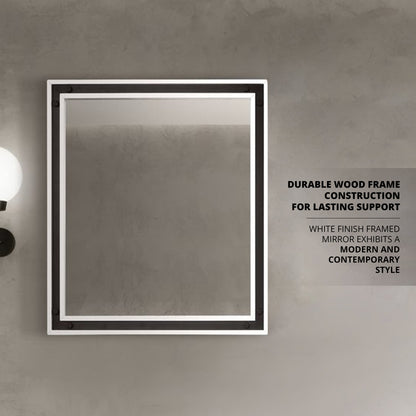 Ziva 30 in W x 32 in H Mirror with Black Metal Inlay