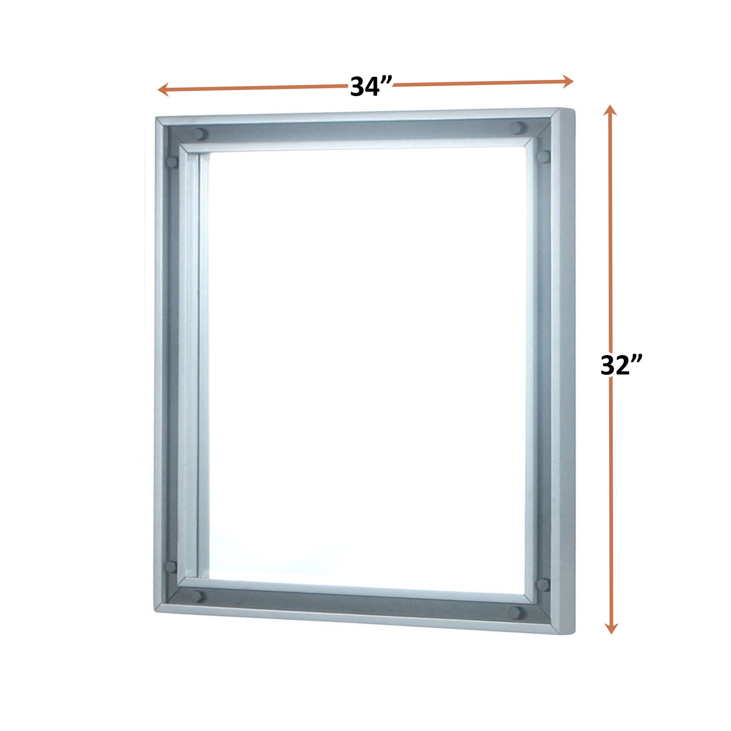 Ziva 34 in W x 32 in H Mirror with Black Metal Inlay