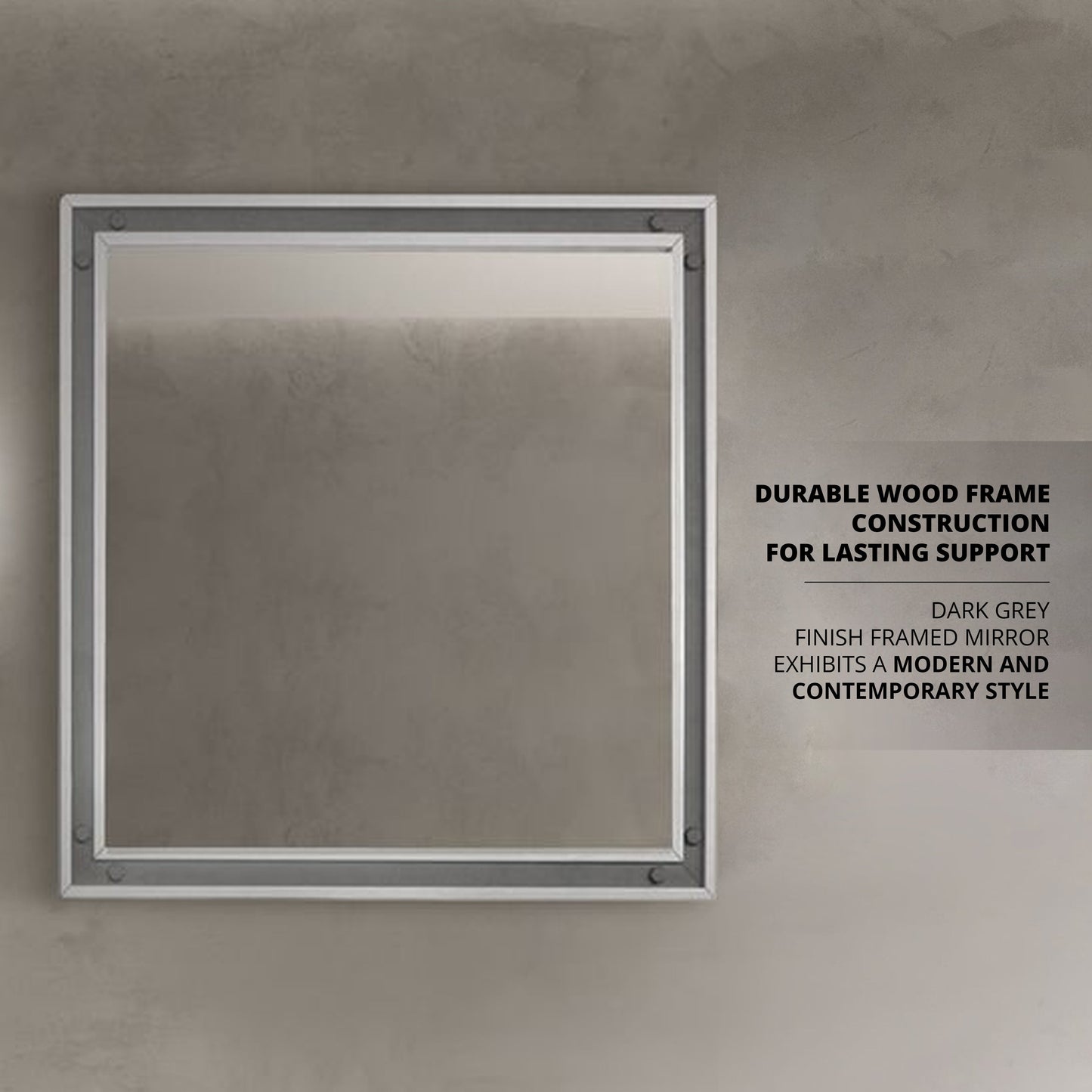 Ziva 34 in W x 32 in H Mirror with Black Metal Inlay