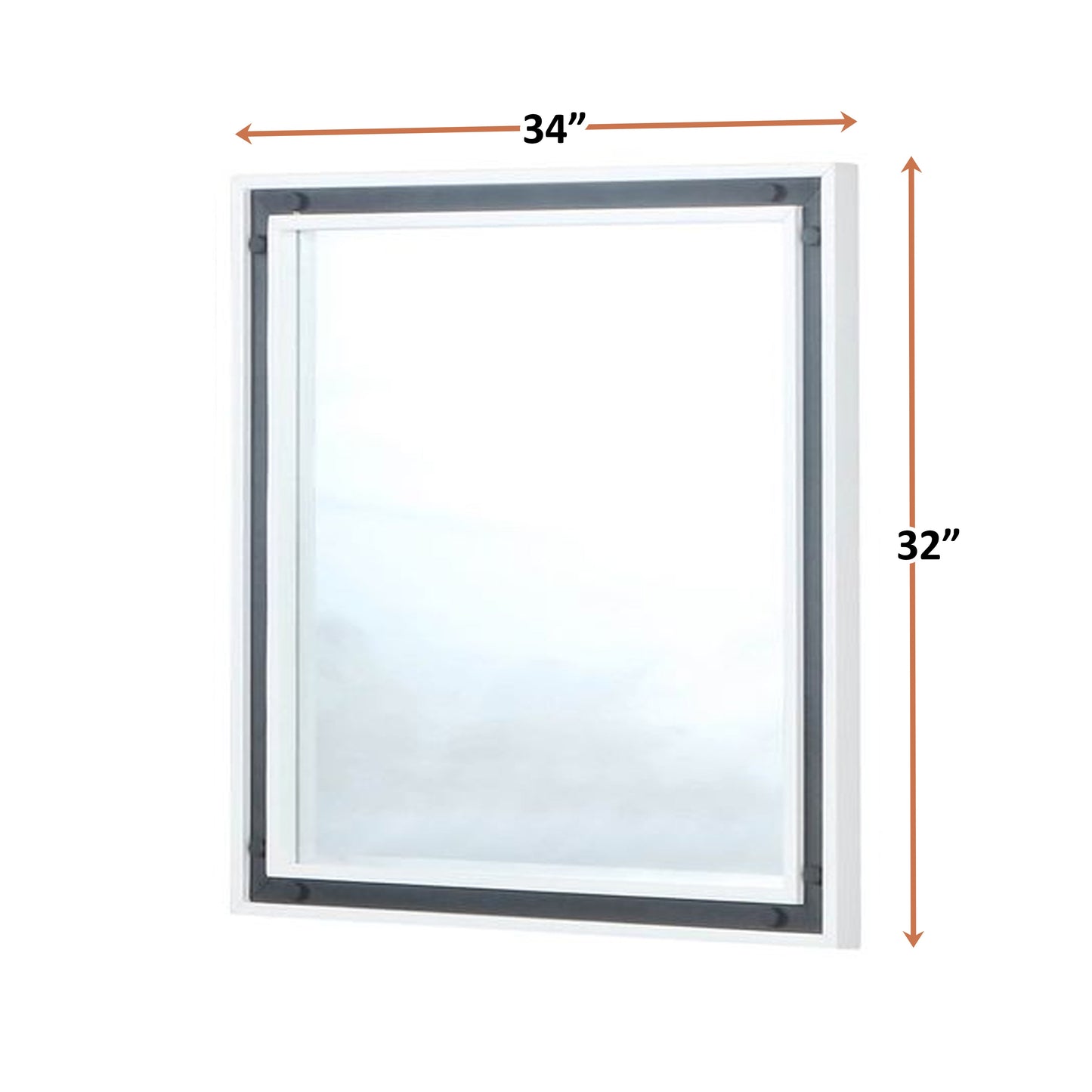 Ziva 34 in W x 32 in H Mirror with Black Metal Inlay