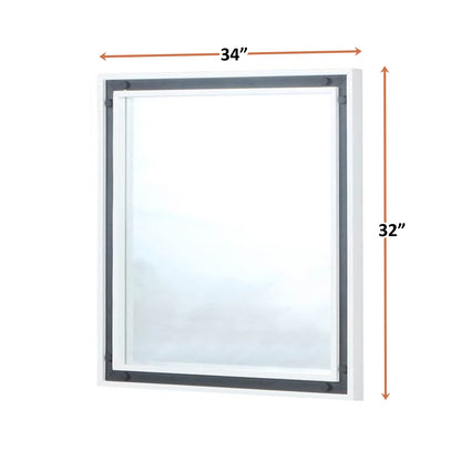 Ziva 34 in W x 32 in H Mirror with Black Metal Inlay