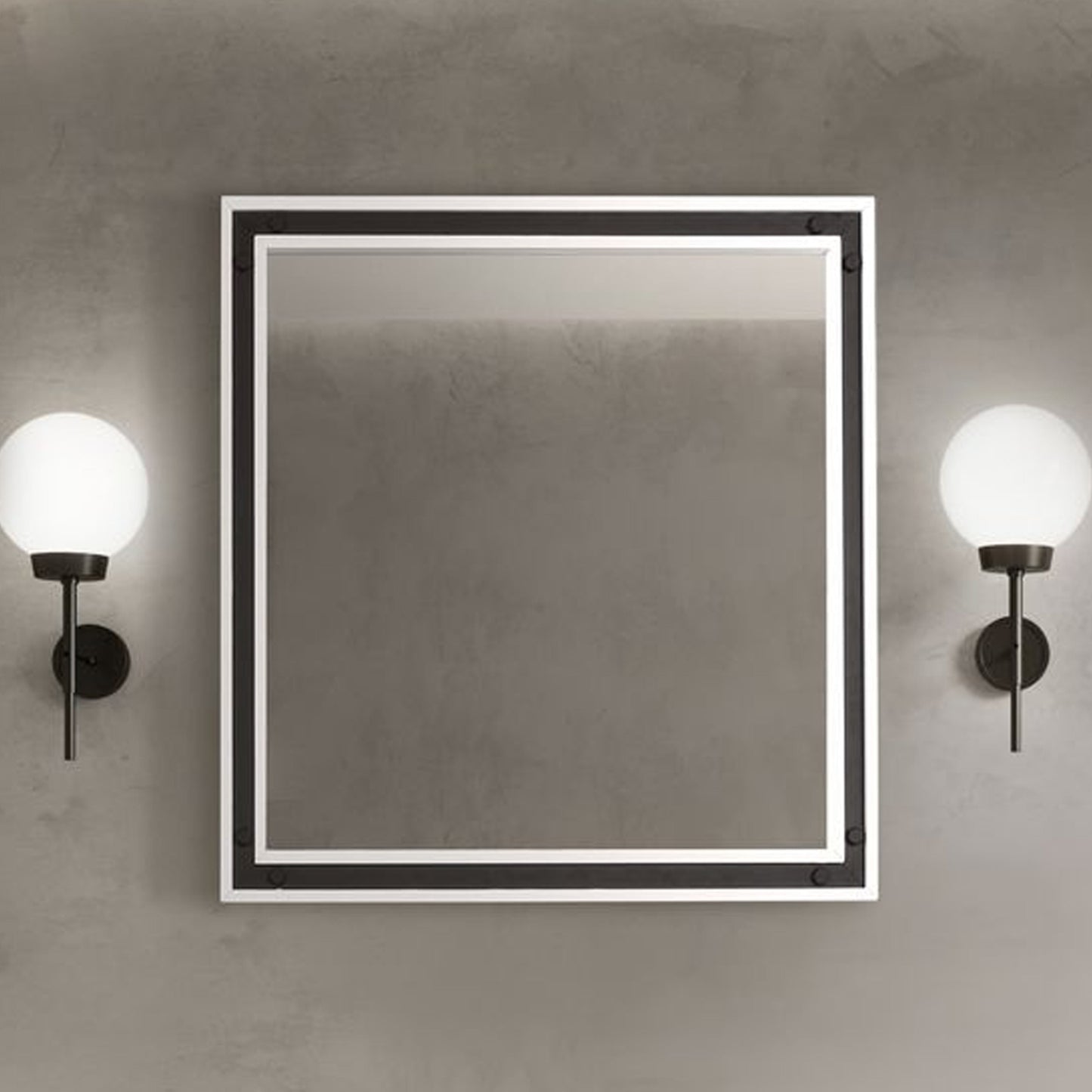 Ziva 34 in W x 32 in H Mirror with Black Metal Inlay