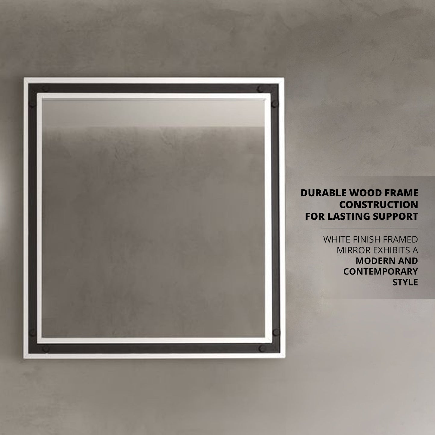 Ziva 34 in W x 32 in H Mirror with Black Metal Inlay