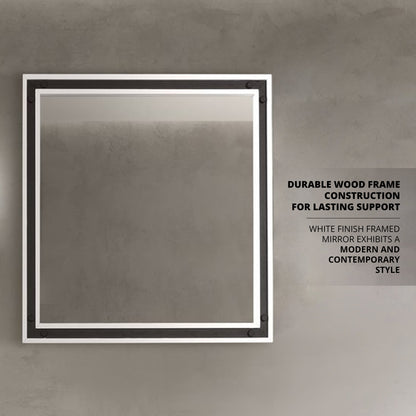 Ziva 34 in W x 32 in H Mirror with Black Metal Inlay