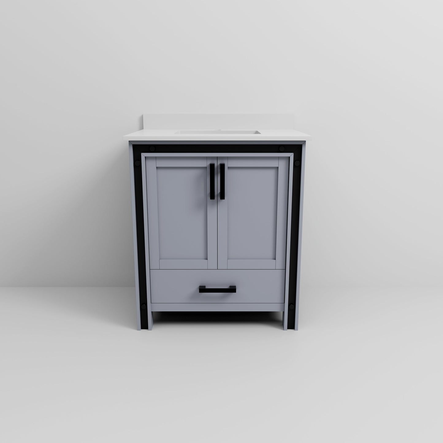 Ziva 30 in W x 22 in D Dark Grey Bath Vanity