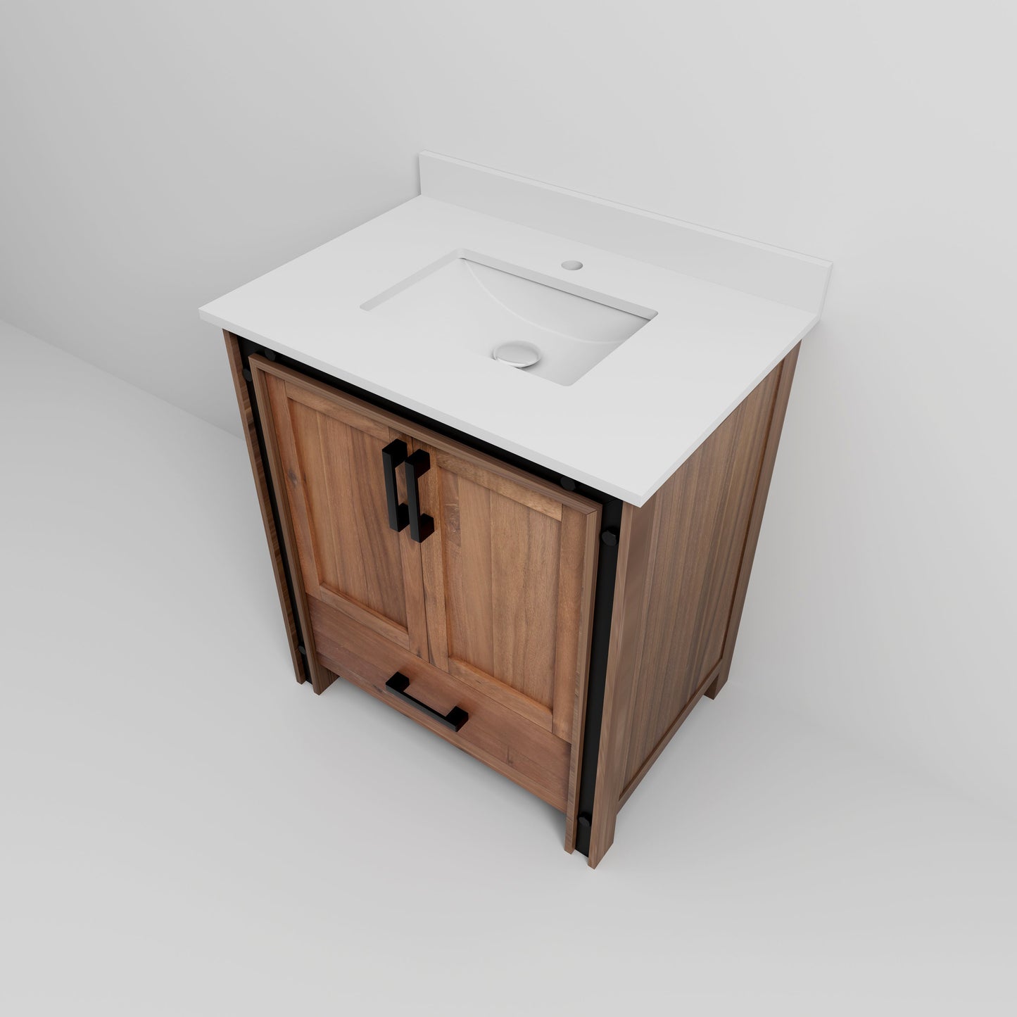 Ziva 30 in W x 22 in D Rustic Barnwood Bath Vanity