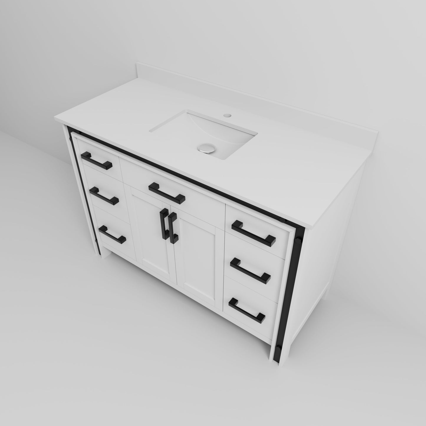 Ziva 48 in W x 22 in D White Bath Vanity