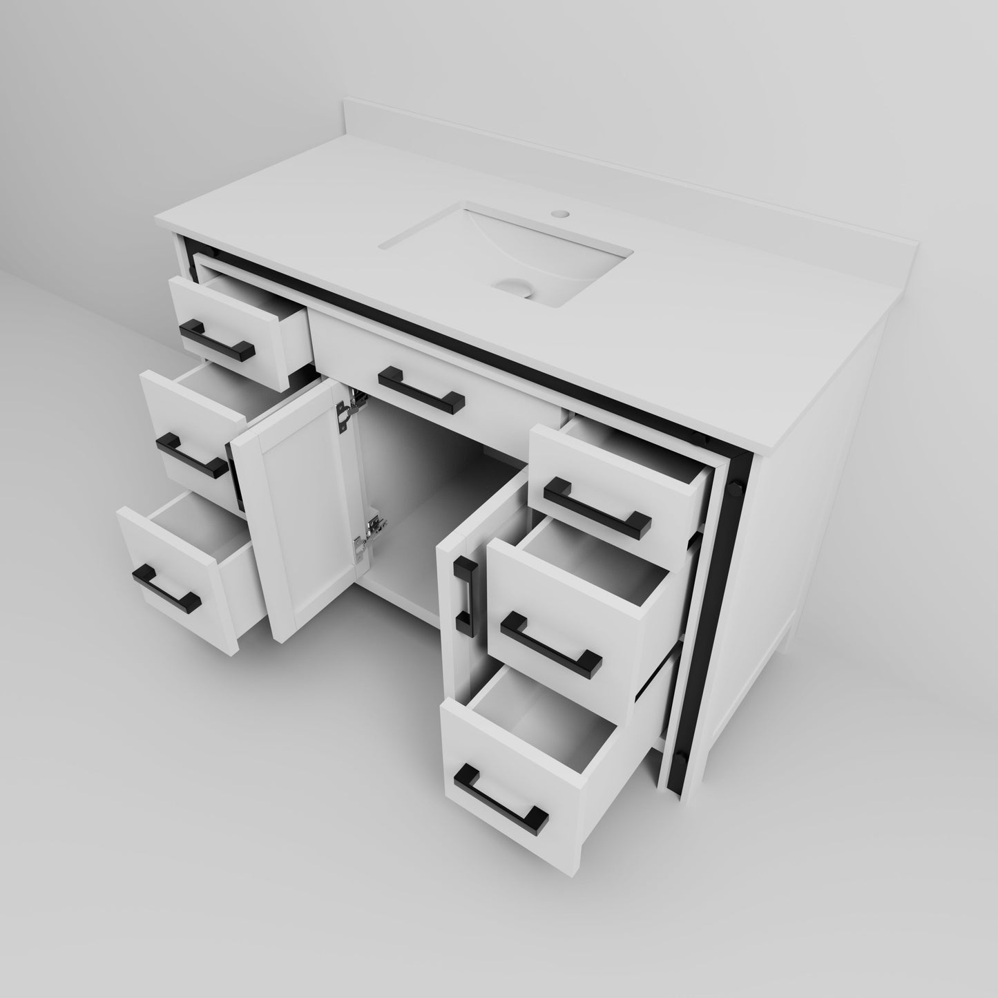 Ziva 48 in W x 22 in D White Bath Vanity