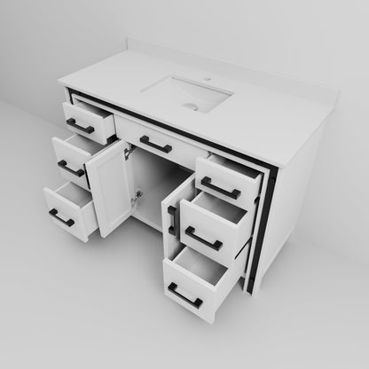 Ziva 48 in W x 22 in D White Bath Vanity