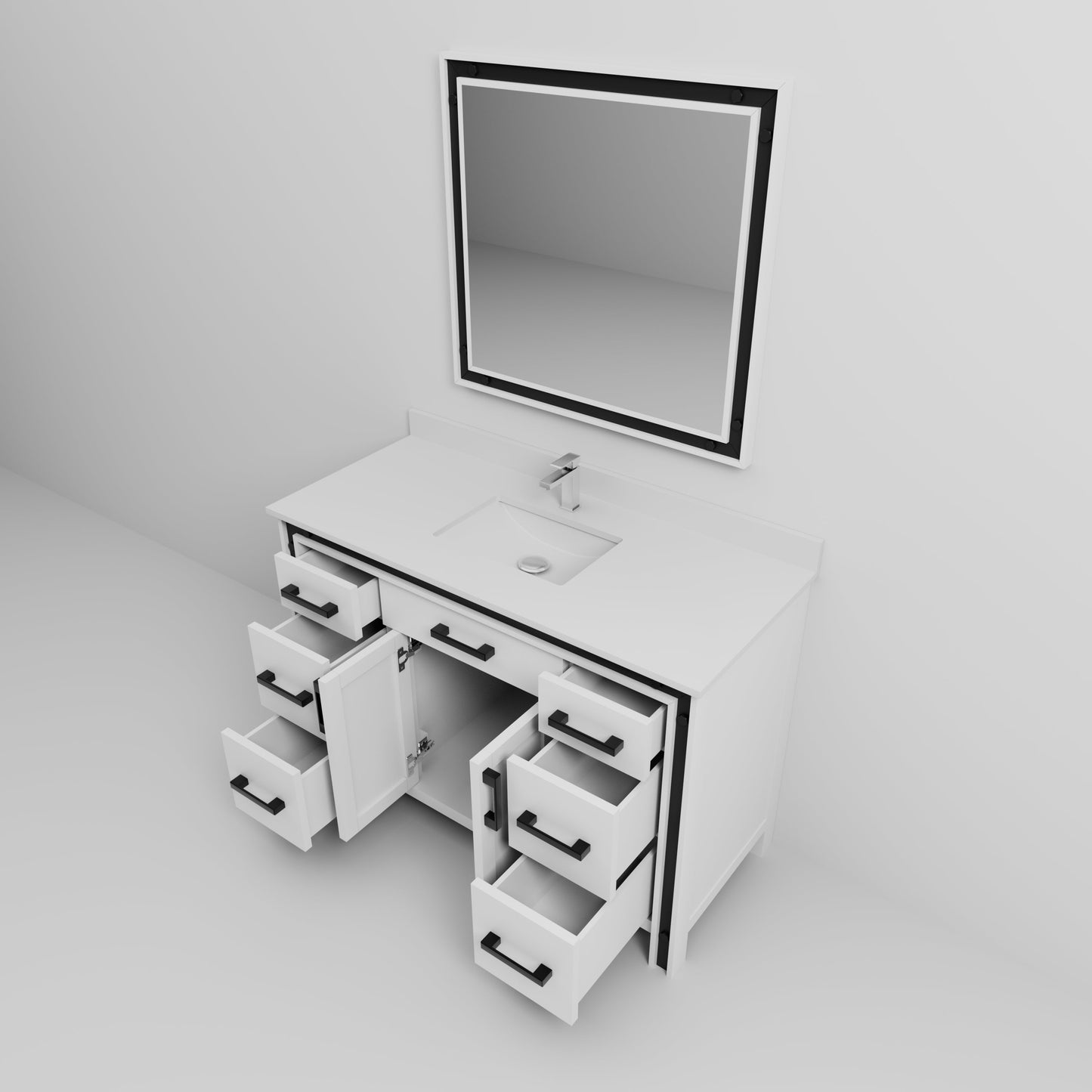 Ziva 48 in W x 22 in D White Bath Vanity