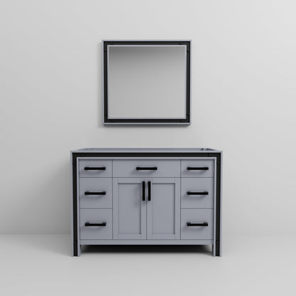 Ziva 48 in W x 22 in D Dark Grey Bath Vanity