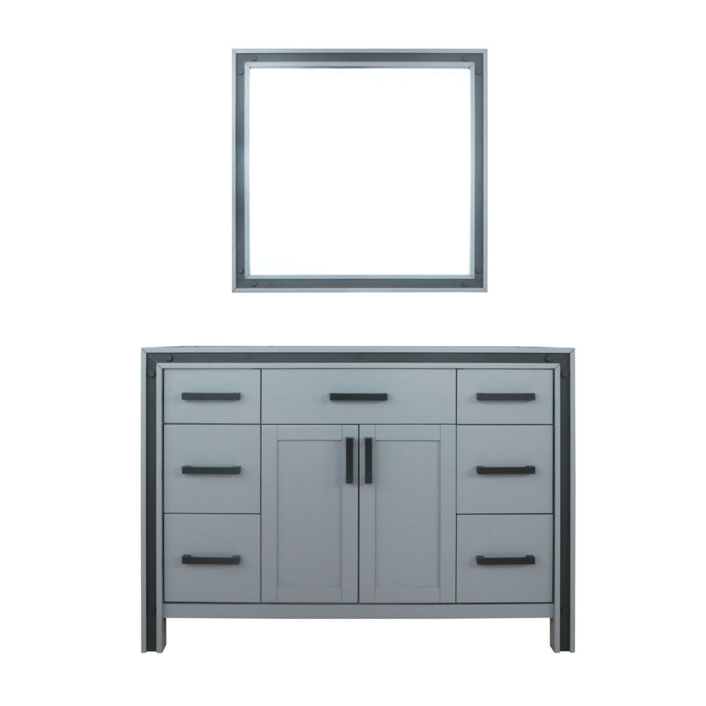 Ziva 48 in W x 22 in D Dark Grey Bath Vanity