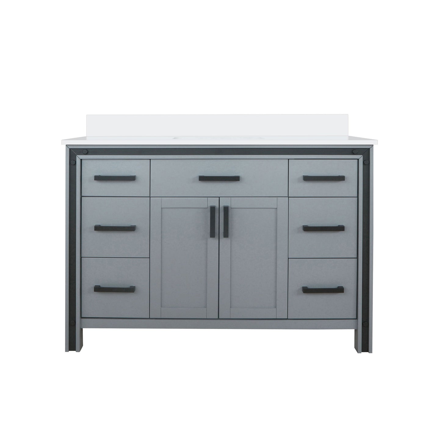 Ziva 48 in W x 22 in D Dark Grey Bath Vanity