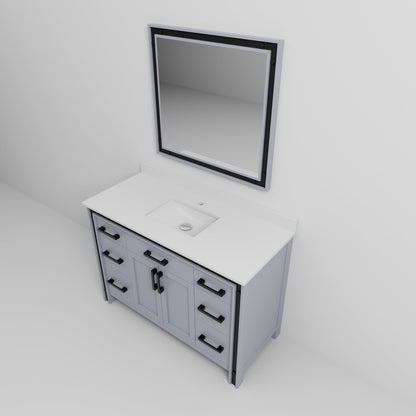 Ziva 48 in W x 22 in D Dark Grey Bath Vanity