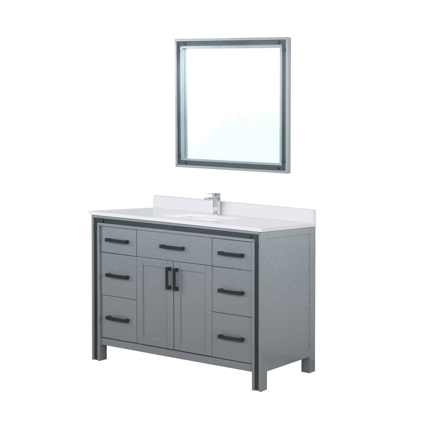 Ziva 48 in W x 22 in D Dark Grey Bath Vanity