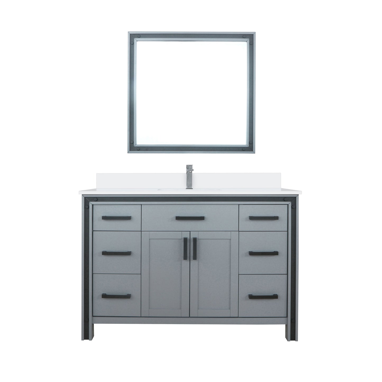 Ziva 48 in W x 22 in D Dark Grey Bath Vanity