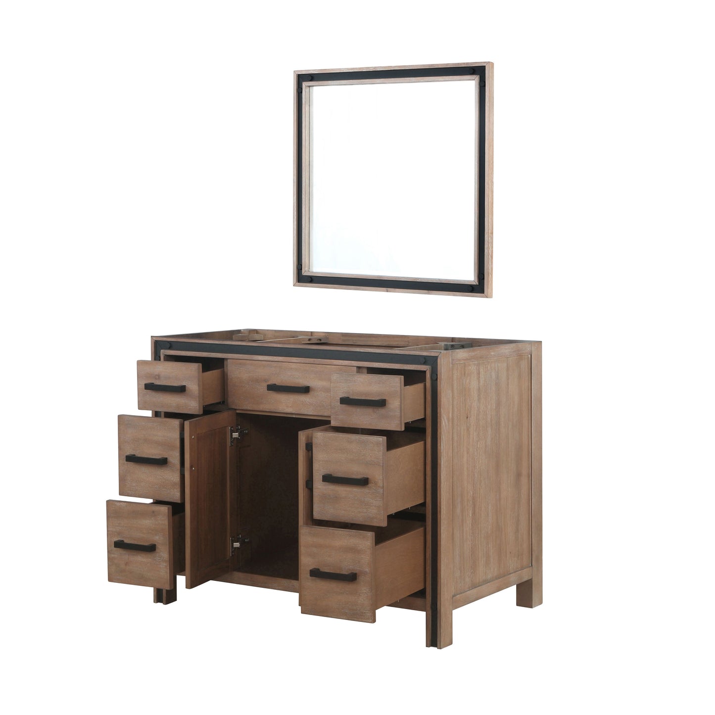 Ziva 48 in W x 22 in D Rustic Barnwood Bath Vanity